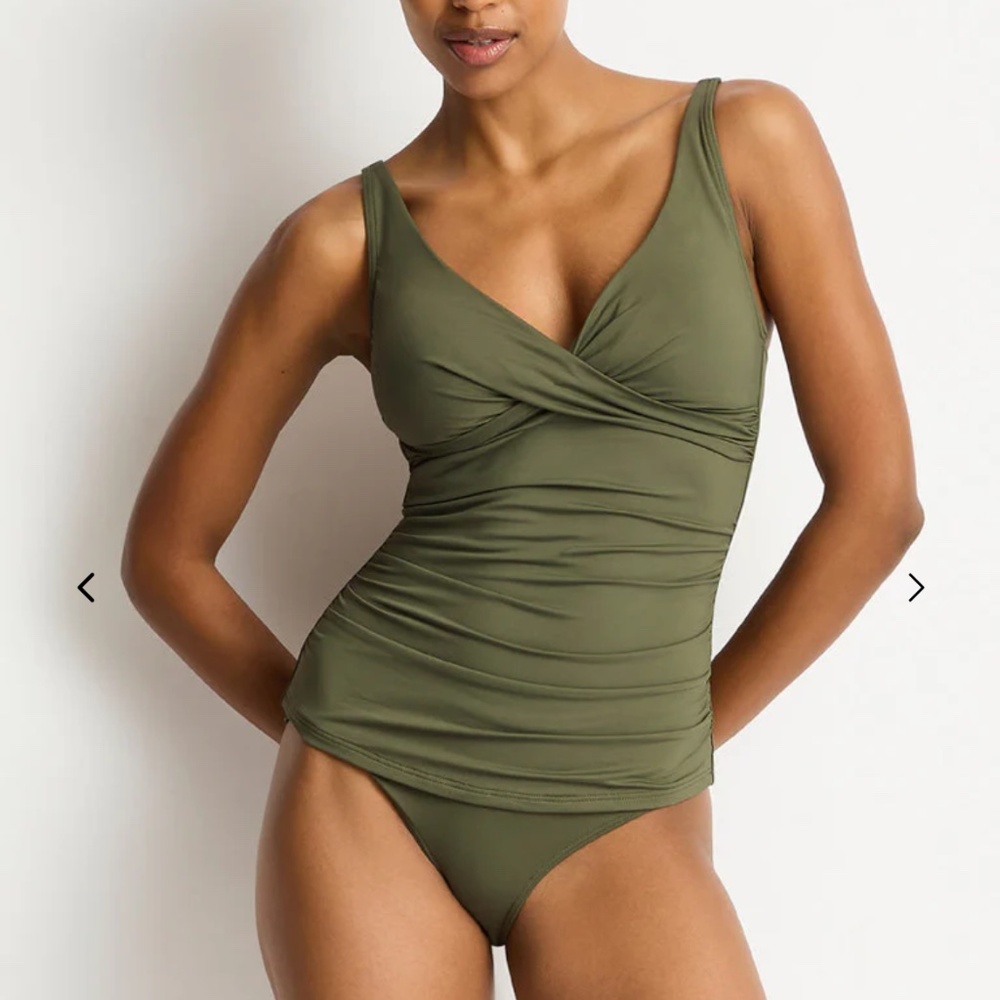 Sea Level Australia Eco Essentials Tankini Set NWT Size 10 - Khaki